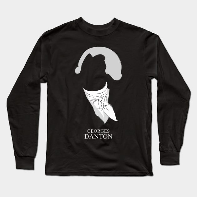 Georges Danton - Minimalist Portrait Long Sleeve T-Shirt by Wahyu Aji Sadewa